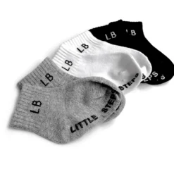 Little Bipsy Grey + Black + White 3 Pack Socks