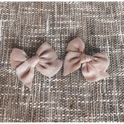 Mae + Skye Pink Crepe Mini Pinwheel Pigtail Hair Clips Headwear