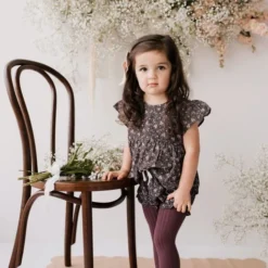 Jamie Kay Tops Peony Floral Organic Cotton Pincord Willow Top