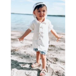 Little Bipsy Tops White Button Up Tee