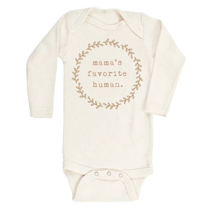 Tenth + Pine Mama's Favorite Human Clay + Natural Organic Long Sleeve Onesie 3 Tenth + Pine Mama's Favorite Human Clay + Natural Organic Long Sleeve Onesie