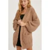 J+j Brown Chunky Cable Cardigan Outerwear