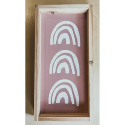 Emrose Dusty Mauve White Rainbows Stacked Sign