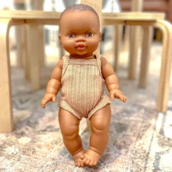 Dolls + Plushies Camel Ribbed Minikane Romper