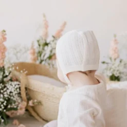 Jamie Kay Headwear Natural Organic Cotton Pointelle Bonnet