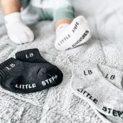Little Bipsy Grey + Black + White 3 Pack Socks