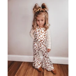 Bailey's Blossoms Flower Child Andi Jumper Pleated Bell Bottom Jumpsuit Overalls + Rompers