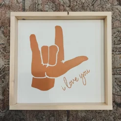 Emrose I Love You White + Rust Retro Sign