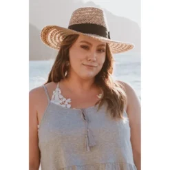 J+j Tan Whimsy Straw Hat