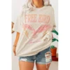 J+j Free Bird Pastel Cream Oversized Tee