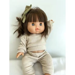 Dolls + Plushies Taupe Two Piece Minikane Lounge Set
