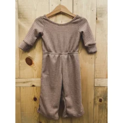 Black Sheep Mauve Textured Waffle Romper Dresses