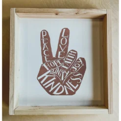 Emrose Peace Love Peace Sign Wooden Sign