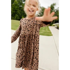 Lia + Lou Dresses Leopard Long Sleeve Dress