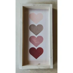 Emrose Decor Ombré Pink Hearts Stacked Wooden Sign