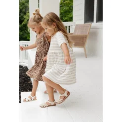 Lia + Lou Oatmeal Stripes Pocket Dress