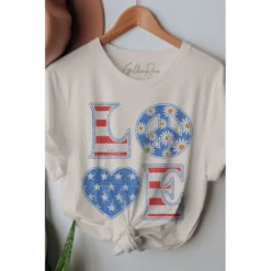 J+j America Love Cream Oversized Tee