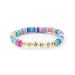 J+j Bracelets Mama Pink + Blue + Orange Bracelet