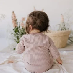 Jamie Kay Knits Dusky Rose Organic Cotton Waffle Easton Top