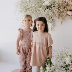 Jamie Kay Amelie Floral Organic Cotton Pincord Ruby Romper Overalls + Rompers