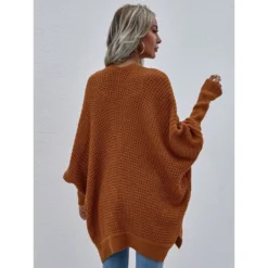 J+j Brown Waffle Knit Cardigan Outerwear
