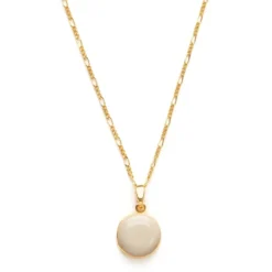 Amano Studio Necklaces Beige Round Locket Necklace