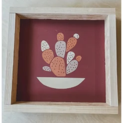 Emrose Plum Cactus Sign Decor
