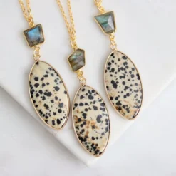 Mesa Blue Necklaces Dalmatian Jasper + Labradorite Long Necklace