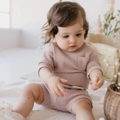 Jamie Kay Knits Dusky Rose Organic Cotton Waffle Easton Top