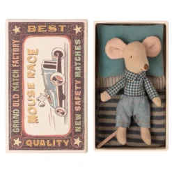 Maileg Little Brother Mouse In A Matchbox Toy Dolls + Plushies