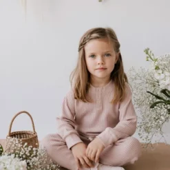 Jamie Kay Dusky Rose Organic Cotton Waffle Oliver Pants