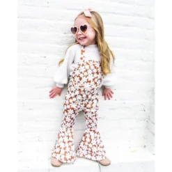 Bailey's Blossoms Flower Child Andi Jumper Pleated Bell Bottom Jumpsuit Overalls + Rompers