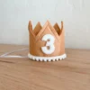 Cutest Little Party # 3 Toast Felt + White Pom Trim + White Crown