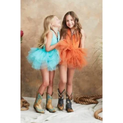 I Love Plum Orange Suede Tank Tutu Dress