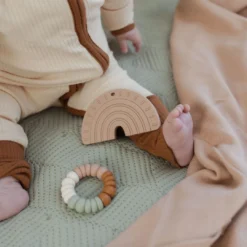 Pretty Please Teethers Toys Mahogany Rose Rainbow + Rays Teether Toy