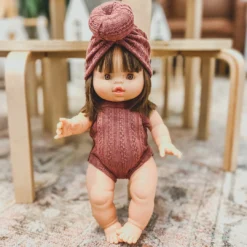 Dolls + Plushies Dusty Mauve Knotted Minikane Turban Hat