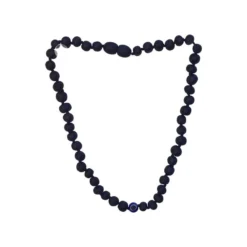 Sweet Tree Amber Raw Cherry Amber + Evil Eye Necklace 13"