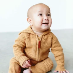Goumi Kids Acorn Organic Cotton Knit Hoodie