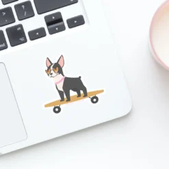 Onderkast Dog On A Skateboard Sticker