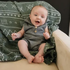 Mebie Baby Charcoal Waffle Hooded Short Romper Overalls + Rompers