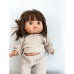 Dolls + Plushies Taupe Two Piece Minikane Lounge Set