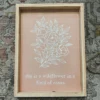 Emrose Decor She Is A Wildflower Floral Bouquet Taupe Sign