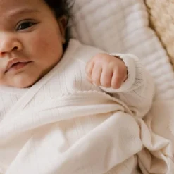 Jamie Kay Natural Organic Cotton Pointelle Wrap Romper