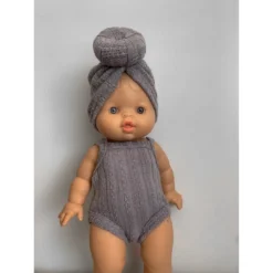Grey Minikane Tank Sleeve Romper Dolls + Plushies