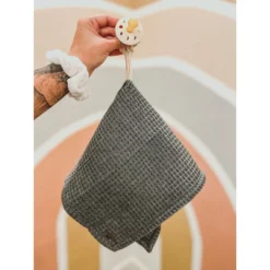 Evelina Apparel Dark Grey Waffle Pacifier Blanket