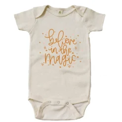 House Of Luna Believe In The Magic Natural Short Sleeve Organic Onesie