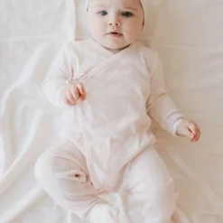 Jamie Kay Overalls + Rompers Rose Quartz Organic Cotton Pointelle Wrap Romper