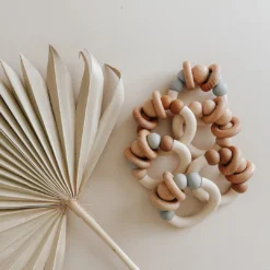 Pretty Please Teethers Eucalyptus Orbit Teething Ring Rattle Toy