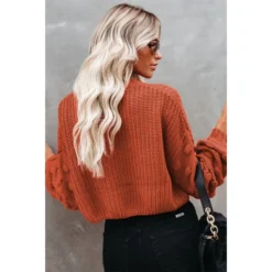 J+j Tops Rust Bubble Knit Sweater
