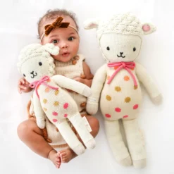Cuddle And Kind Dolls + Plushies Lucy The Lamb Knit Handcrafted Little Doll